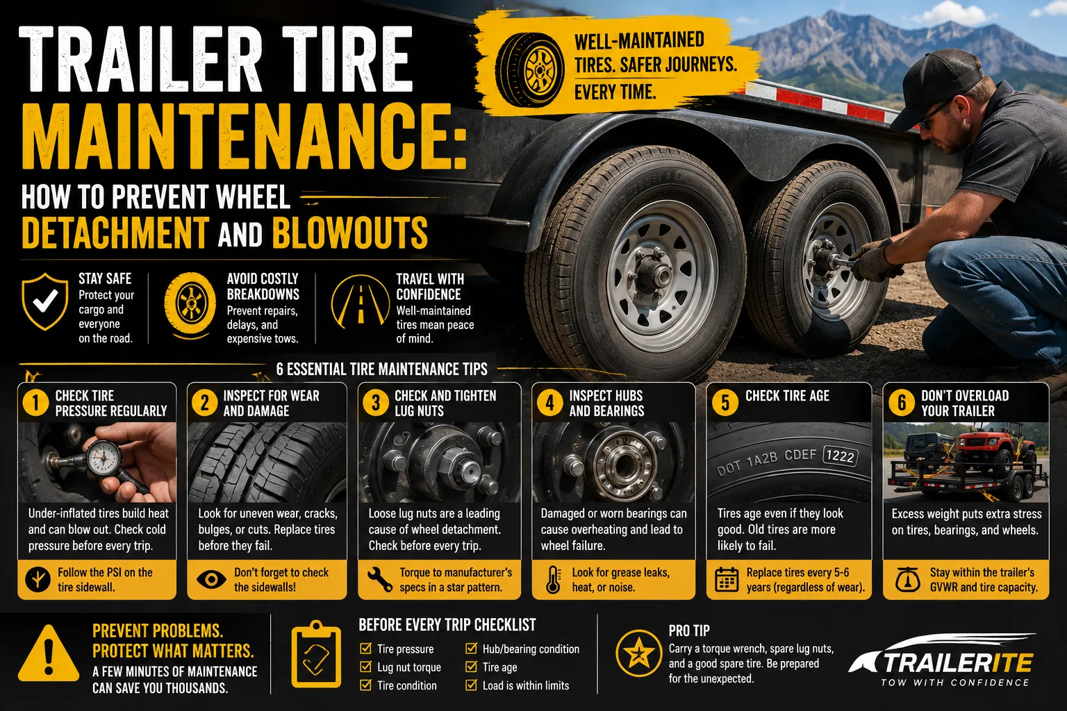 Trailer Tire Maintenance: How to Prevent Wheel Detachment and Blowouts