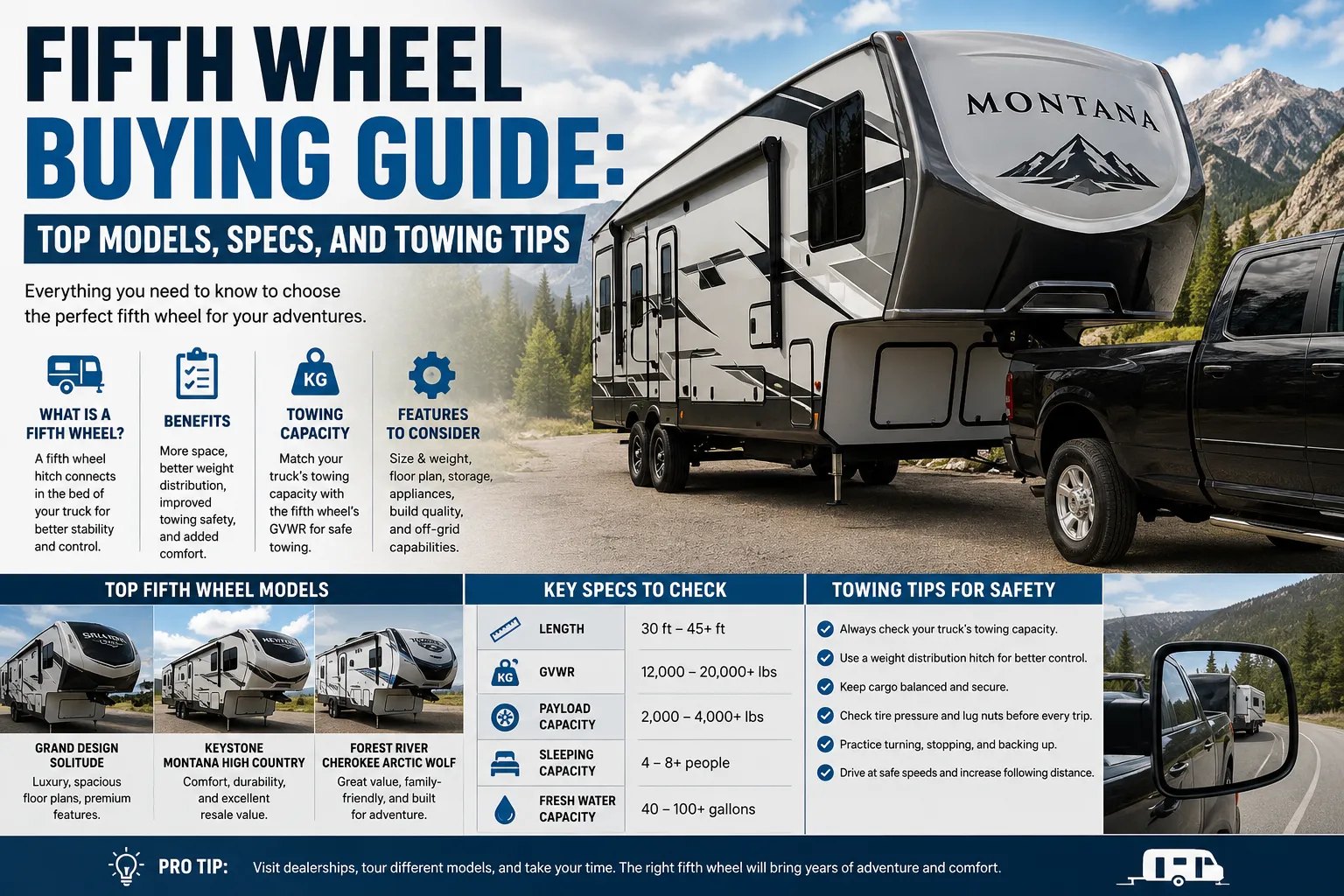 2026 Fifth Wheel Buying Guide: Top Models, Specs, and Towing Tips